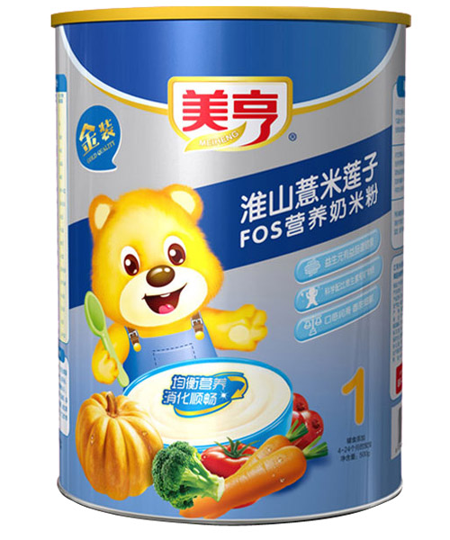 美亨紙聽裝淮山惹米蓮子FOS營養(yǎng)奶米粉1段
