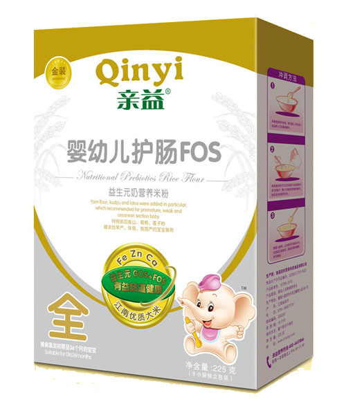親益盒裝益生元嬰幼兒護(hù)腸FOS奶營養(yǎng)米粉全