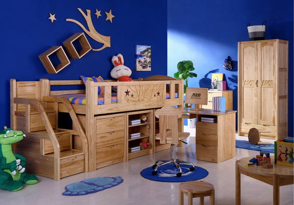 月亮船兒童半高床