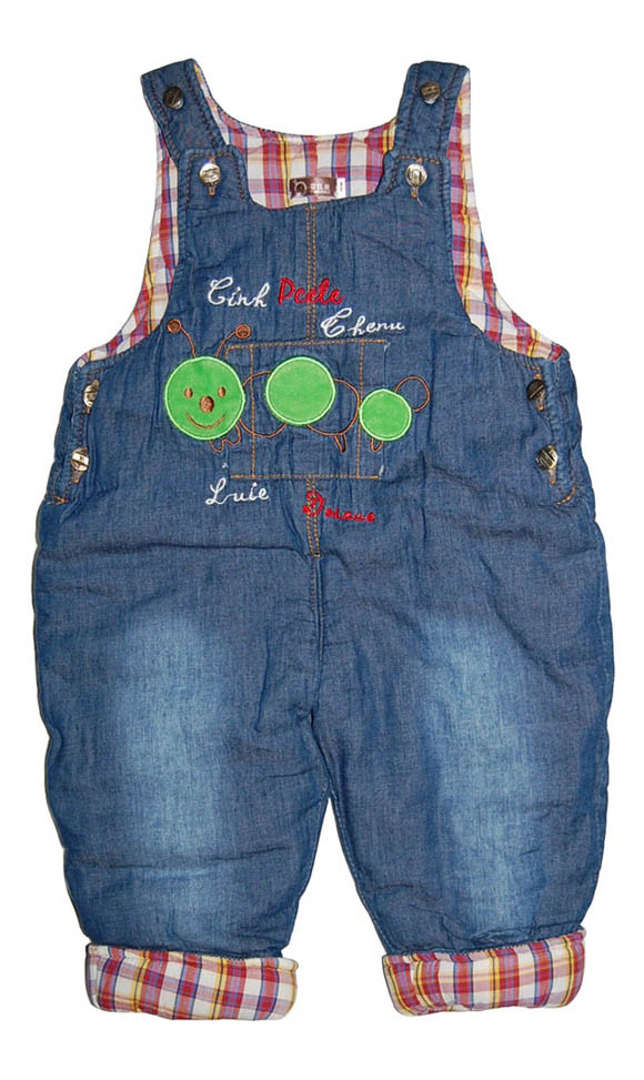 嬰比迪毛毛蟲牛仔棉背帶褲