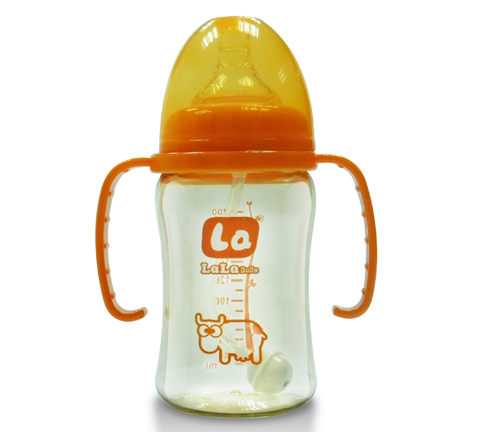 樂樂寶貝嬰幼兒奶瓶橘紅色