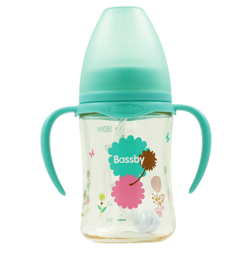 貝斯比寬口弧形PPSU自動奶瓶180ml綠色