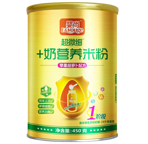 嬰尚蘋果胡蘿卜超微細加奶米粉1段