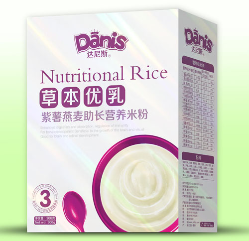 達(dá)尼斯草本優(yōu)乳紫薯燕麥助長米粉盒裝3段