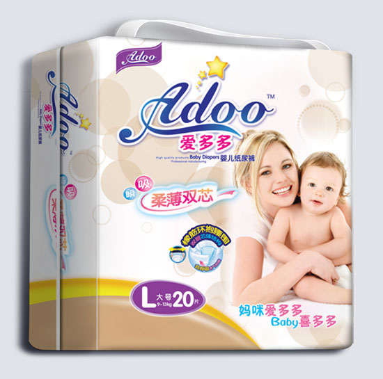愛多多柔薄雙芯嬰兒紙尿褲L碼20片