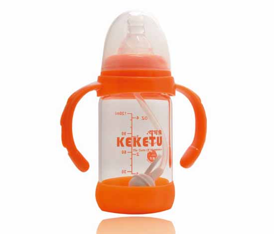 可可兔標(biāo)口玻璃奶瓶手柄自動(dòng)120ml