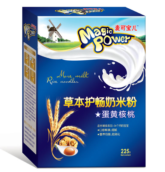 麥可寶兒蛋黃核桃草本護(hù)暢奶米粉盒裝