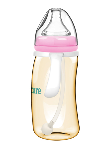 伊斯卡爾320mlPPSU企鵝自動哺乳瓶(紅)