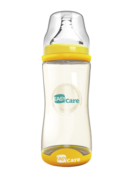 伊斯卡爾260mlPPSU寬口徑感溫奶瓶(黃)