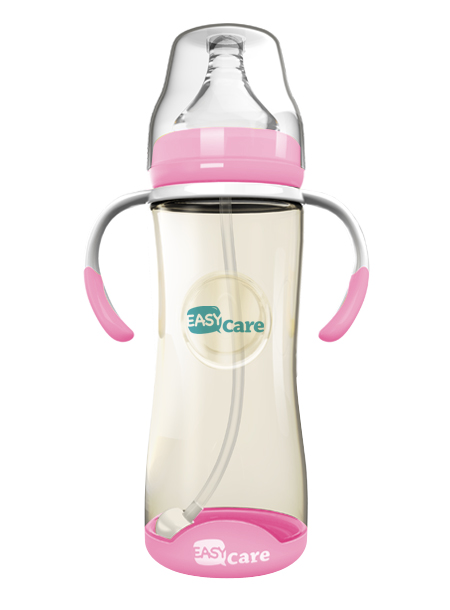 伊斯卡爾320mlPPSU自動(dòng)寬口徑感溫奶瓶(紅)