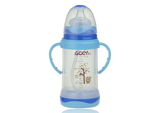 果兒210ML防暴防摔玻璃奶瓶藍色