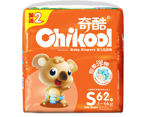 奇酷熊超柔彈棉紙尿褲S62片