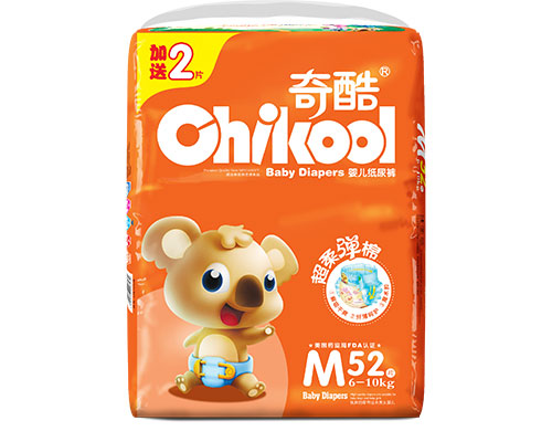 奇酷熊超柔彈棉紙尿褲M52片