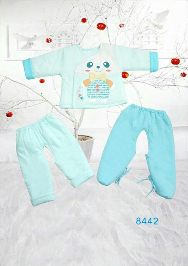快樂小天天保暖棉衣套裝 淺藍色 可愛小女孩