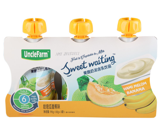 農場大叔哈密瓜香蕉味果泥盒裝
