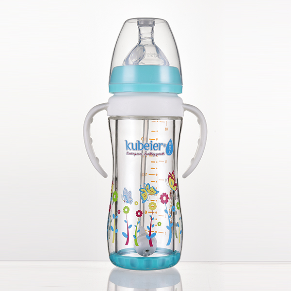 酷貝兒安寬口PP保護套高硼硅玻璃有耳自動奶瓶(220ml)(帶PC保護套)