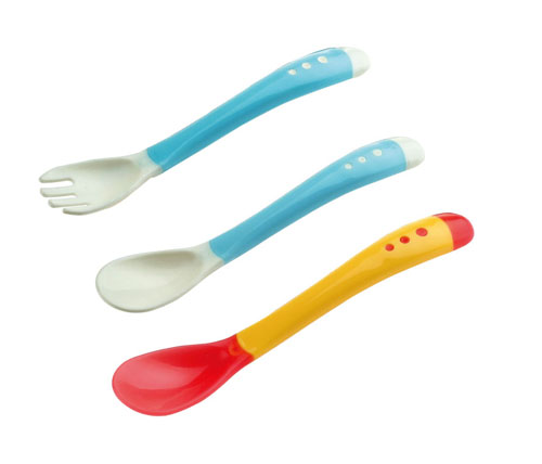 娃娃愛PP感溫硅膠勺叉組