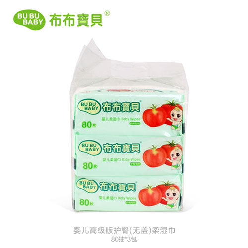 布布寶貝嬰兒高級版護(hù)臀(無蓋)柔濕-80抽3包