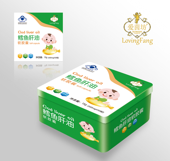 愛茵坊鱈魚肝油軟膠囊鐵盒裝