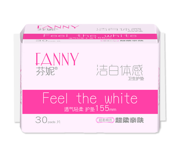 芬妮潔白體感30片護墊棉155mm