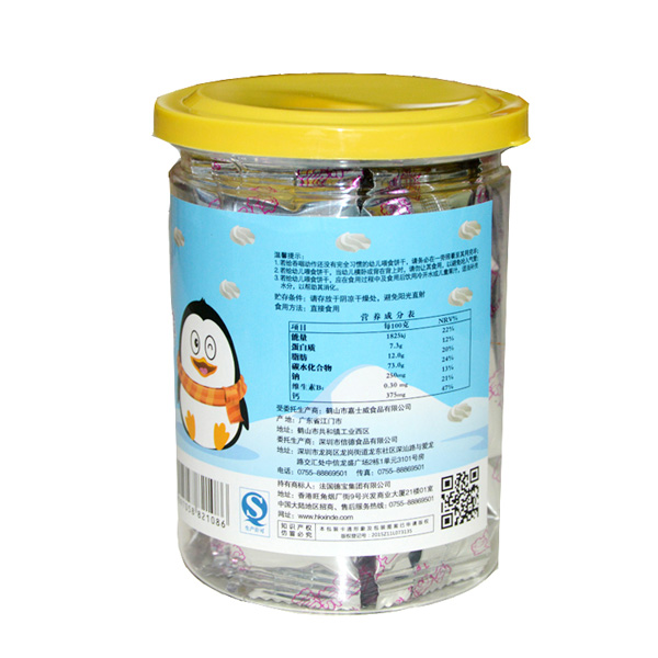 南極小企鵝特濃味牛奶磨牙棒背面