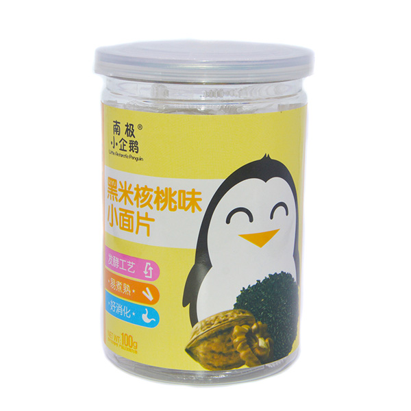 南極小企鵝小面片黑米核桃味新品罐裝