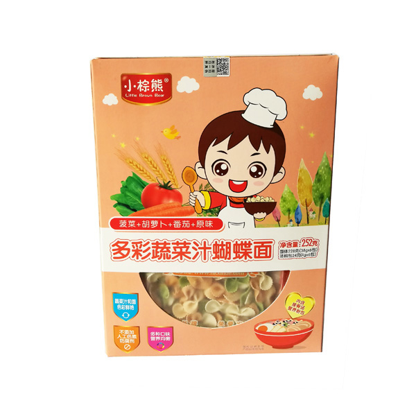 小棕熊多彩果蔬汁蝴蝶面(菠菜+胡蘿卜+番茄+原味)