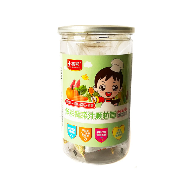 小棕熊多彩果蔬汁顆粒面(胡蘿卜+菠菜+南瓜+紫薯)