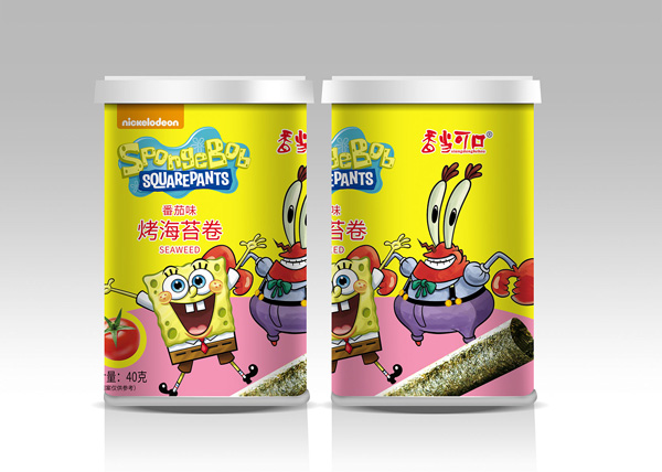 香當可口海綿寶寶系列-番茄味烤海苔卷桶裝