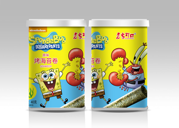 香當可口海綿寶寶系列-原味烤海苔卷桶裝