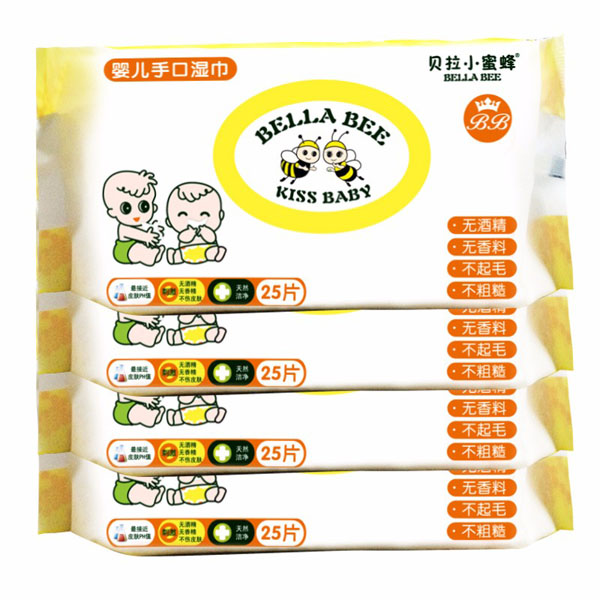貝拉小蜜蜂嬰兒手口濕巾(25片四連包).jpg 貝拉小蜜蜂嬰兒手口濕巾(25片四連包).jpg