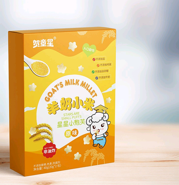 賀童星羊奶小米星星小泡芙 原味