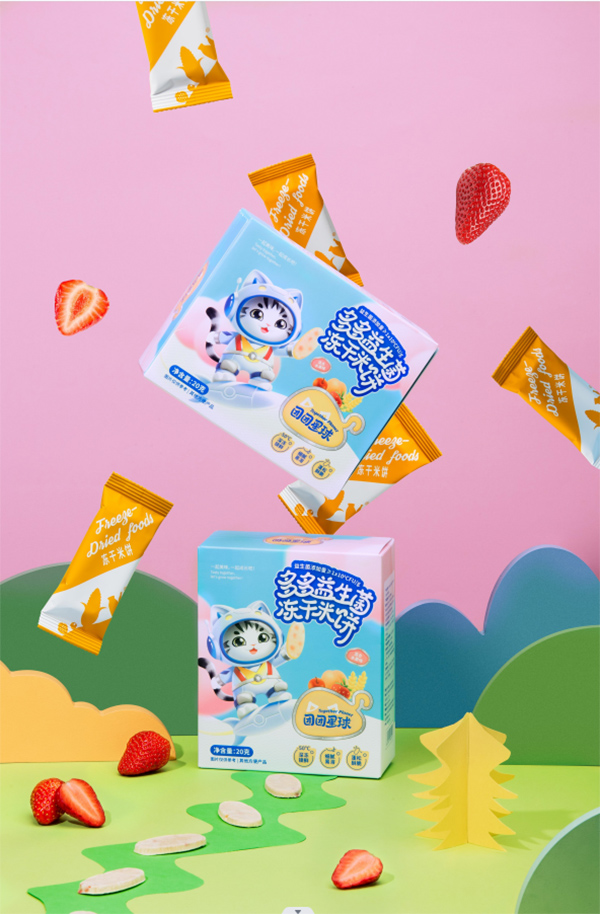 團團星球多多益生菌凍干米餅-草莓味