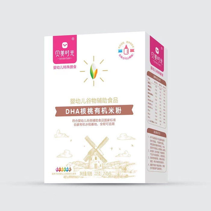 貝美時光DHA核桃有機米粉盒裝