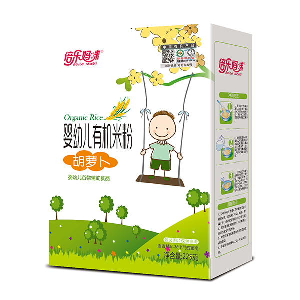 倍樂媽咪嬰幼兒有機(jī)米粉-胡蘿卜盒裝