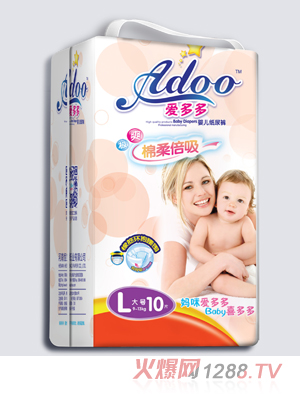 愛多多棉柔倍吸嬰兒紙尿褲L碼10片