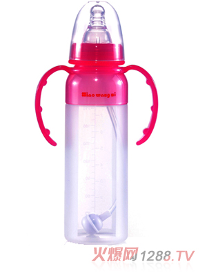 小王子8安硅膠環(huán)保形直身標口自動有耳奶瓶