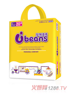 悠然豆豆全芯體柔薄金呵護嬰兒紙尿褲XL22片