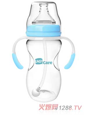 伊斯卡爾240mlPP自動寬口徑奶瓶（藍）