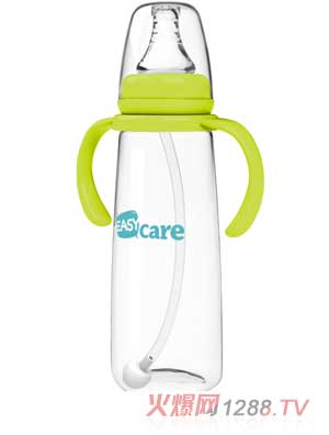 伊斯卡爾240mlPP自動標(biāo)準(zhǔn)口徑奶瓶（黃）