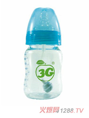 小蘋(píng)果晶鉆玻璃奶瓶140ML藍(lán)色