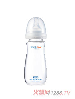 Worthylove沃德拉夫嬰幼兒晶鉆玻璃奶瓶無(wú)手柄