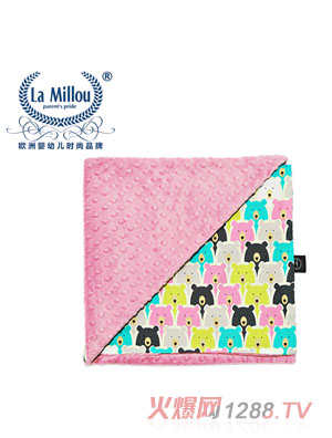 拉米洛巧柔豆豆毯北極熊天天標準款粉嫩玫瑰紫