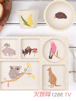 lovemae兒童餐具5件套-澳洲小動(dòng)物