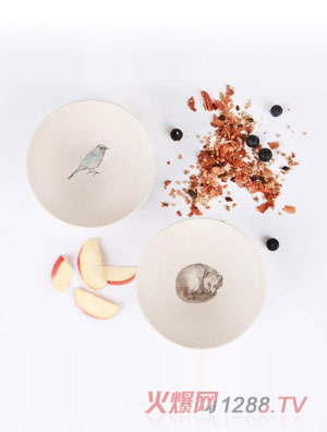 lovemae兒童餐具餐碗4件套-鳥語(yǔ)花香