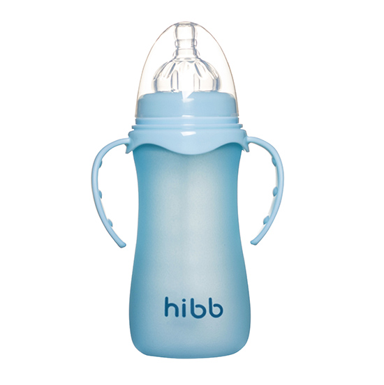 浩一貝貝感溫變色玻璃奶瓶藍色大款